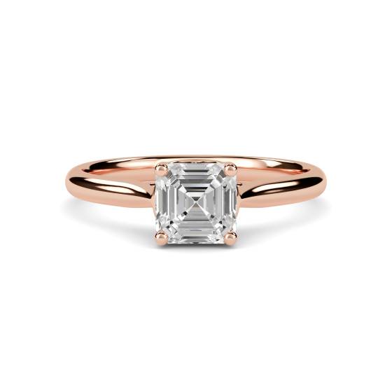 Verlobungsring mit Herz-Kreuzung und Asscher-Diamanten