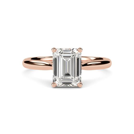 Verlobungsring mit Herzmuster und Smaragd-Diamant