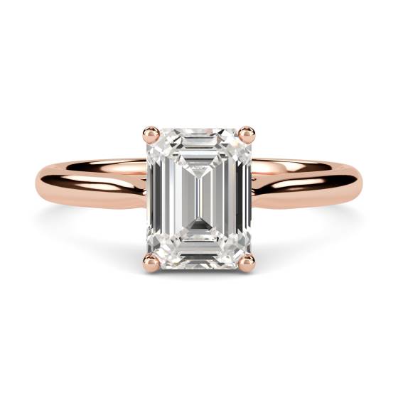Verlobungsring mit Herzmuster und Smaragd-Diamant