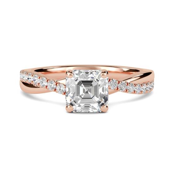 Infinity Asscher Schulter-Diamant-Verlobungsring