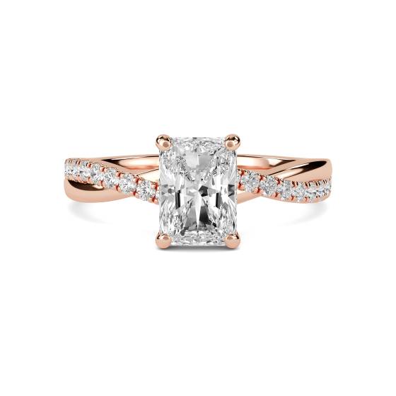 Infinity Radiant Schulterset Diamant-Verlobungsring
