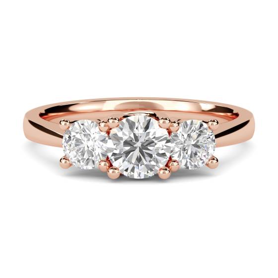 Prachtvoller Trilogie-Ring mit rundem Diamanten