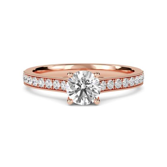 Runder Diamant-Schulter-Set-Ring