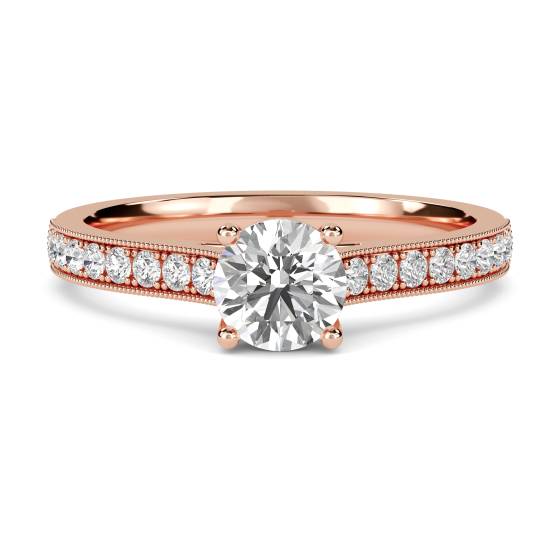 Runder Diamant-Schulter-Set-Ring