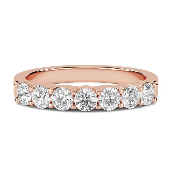 Ehering mit rundem Diamanten im Schliff (0,75 ct, VS/F-G)