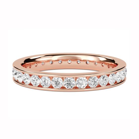 Ehering mit rundem Diamanten im Schliff (0,75 ct, VS/F-G)