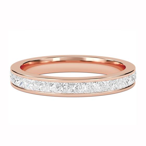 Ehering mit 1,00 ct VS/F-G Diamant im Prinzessschliff