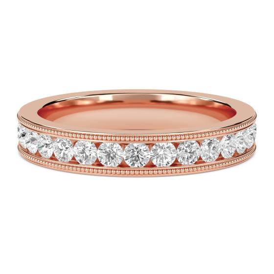 Ehering mit rundem Diamanten im VS/F-G-Schliff (1,00 ct)