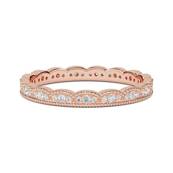 Vintage-Ehering mit 2 mm rundem Diamanten
