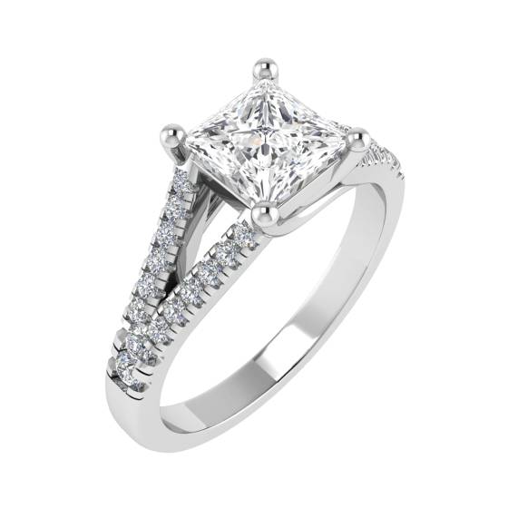 Prinzessinnen-Diamant-Schulterset-Ring
