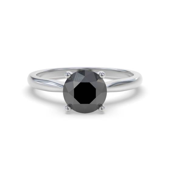 Solitärring mit schwarzem Diamanten