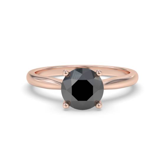 Solitärring mit schwarzem Diamanten