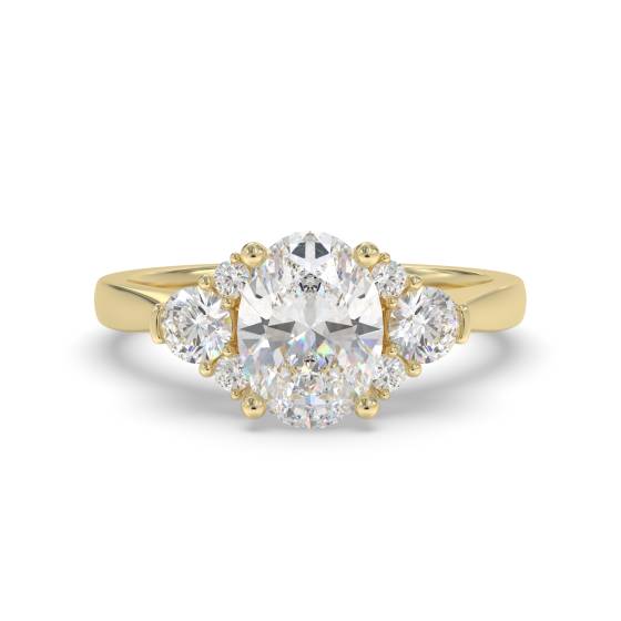 Ovaler Diamant-Trilogie-Designerring
