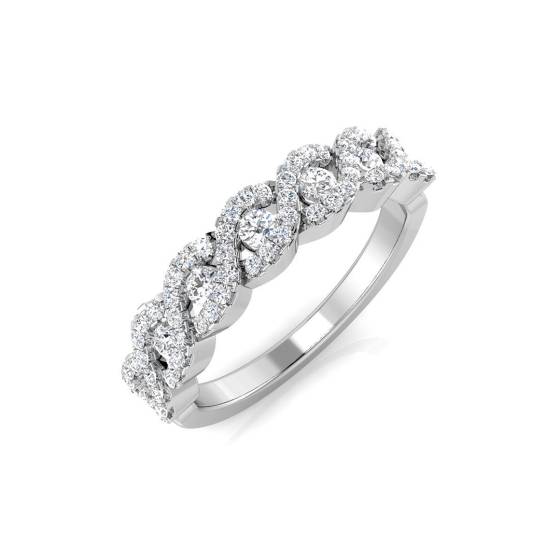 Eleganter runder Naturdiamantring mit 0,50 ct VS/E-F über Kreuz