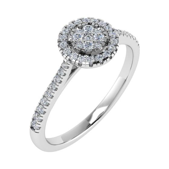 0,20 ct VS/G-H Runder Diamant-Cluster-Ring