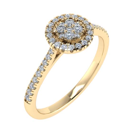 0,25 ct VS/G-H Runder Diamant-Cluster-Ring
