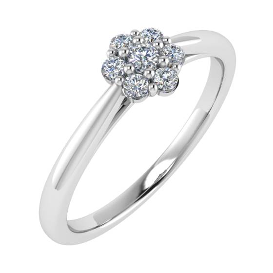 0,15 ct VS/G-H Runder Diamant-Cluster-Ring