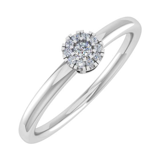 0,05 ct VS/G-H Runder Diamant-Cluster-Ring