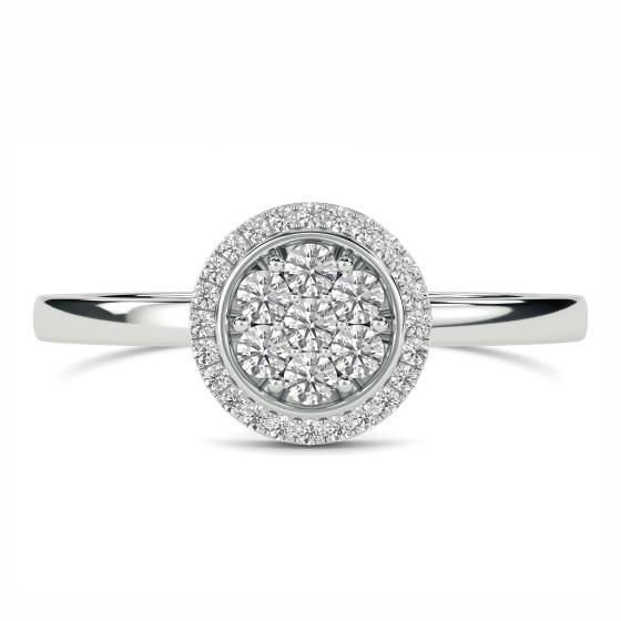 Elegant Round Diamond Halo Cluster Ring