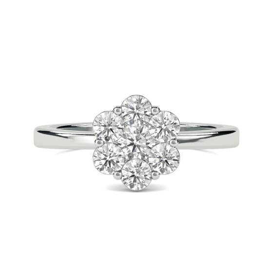 Elegant Round Diamond Cluster Ring