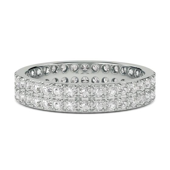 Double Row Round Diamond Full Eternity Ring