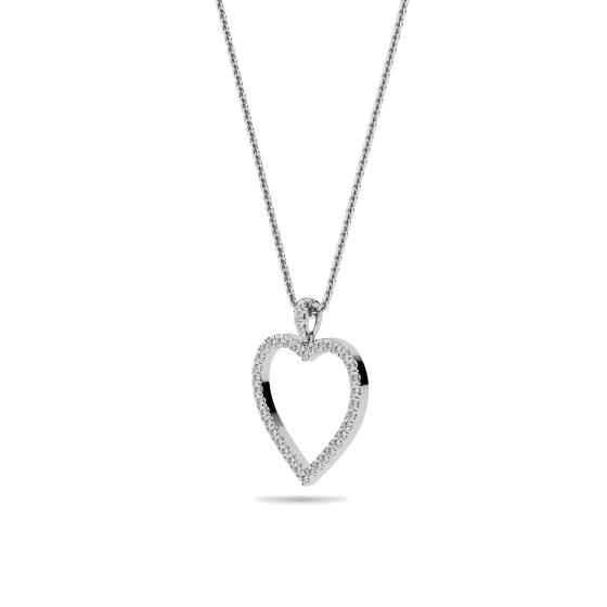 Classic Round Diamond Heart Pendant
