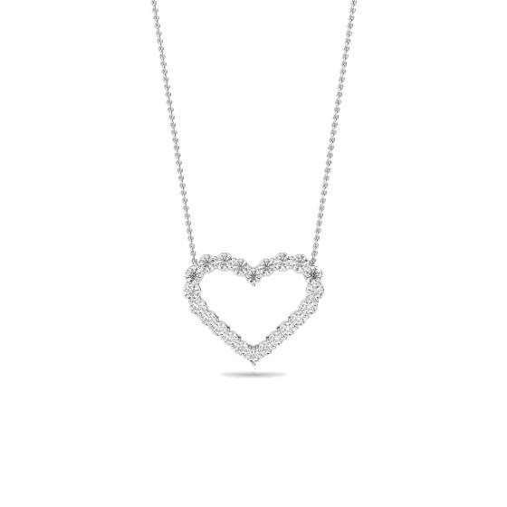 Classic Round Diamond Heart Pendant