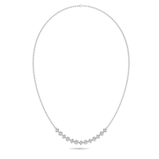 Elegant Round Diamond Drop Necklace