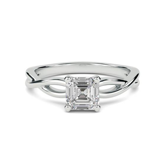 Verlobungsring mit Infinity Love Swirl Asscher-Diamanten
