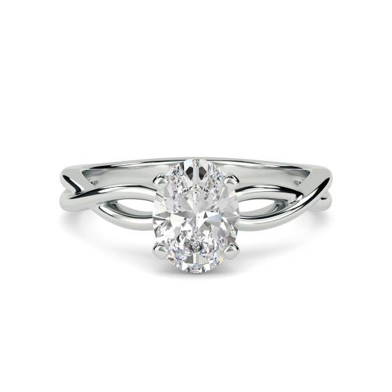 Infinity Love Swirl Ovaler Diamant-Verlobungsring