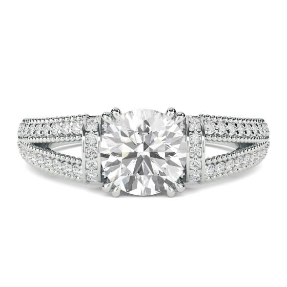 Moderner Vintage-Ring mit rundem Diamanten