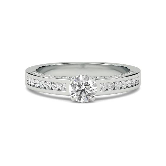 Runder Diamant-Schulterring mit passendem Band