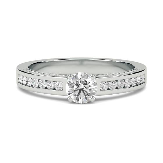 Runder Diamant-Schulterring mit passendem Band