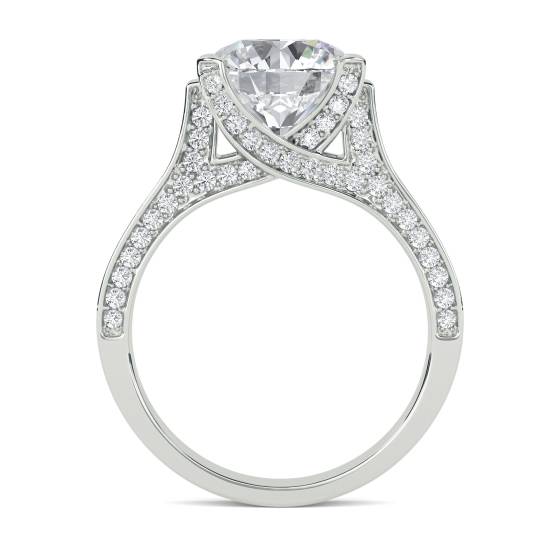 Moderner Vintage-Ring mit rundem Diamanten