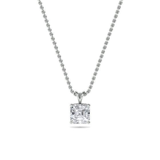 Moderner Asscher-Diamant-Solitär-Anhänger