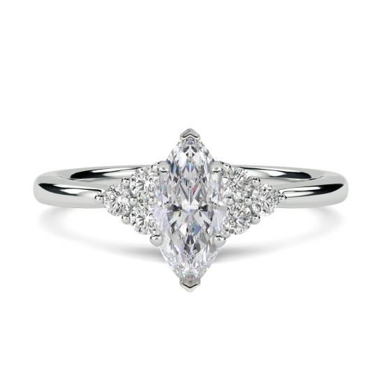 Marquise-Diamant-Seitenstein-Clusterring