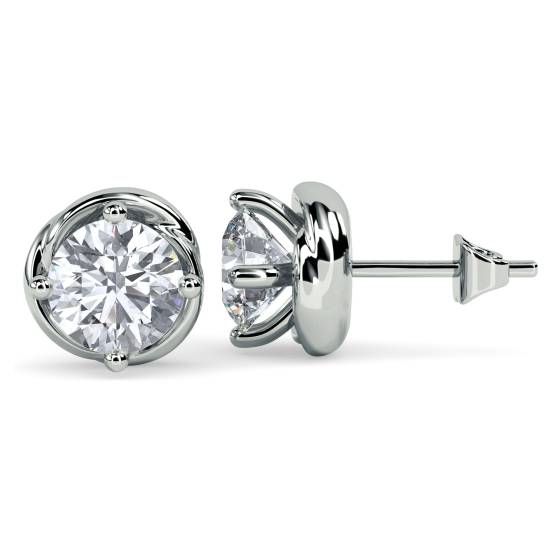 0,10 SI/G-H Love Knot Diamant-Ohrstecker mit rundem Diamanten
