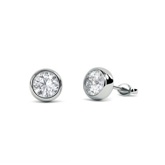 Moderne Ohrstecker mit rundem Diamanten
