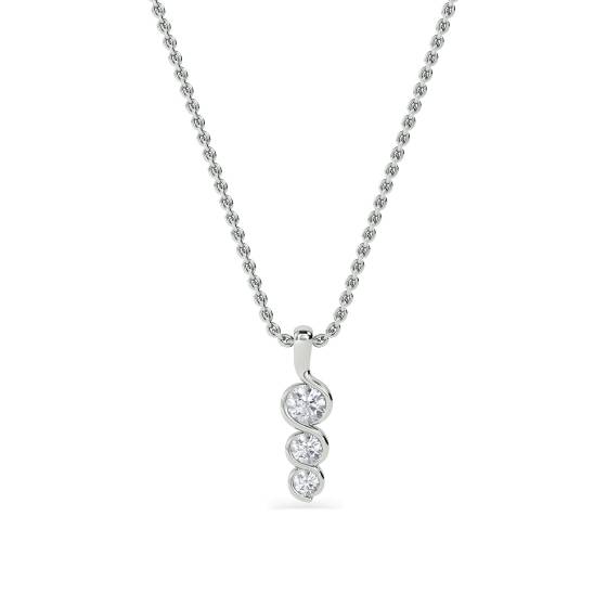 Moderner Anhänger mit rundem Diamanten im Trilogie-Design