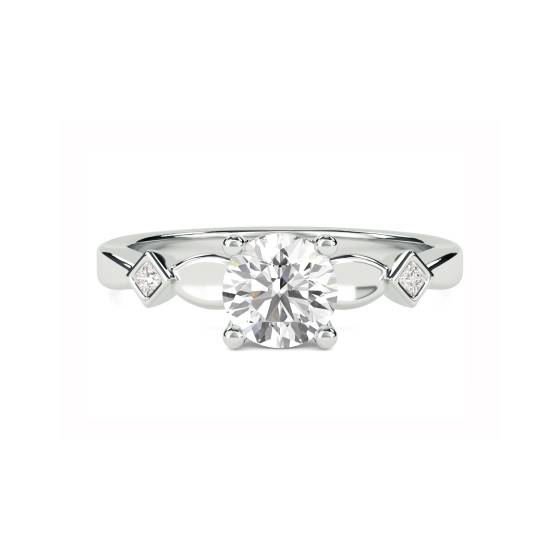 Runder und Prinzess-Diamant-Designerring