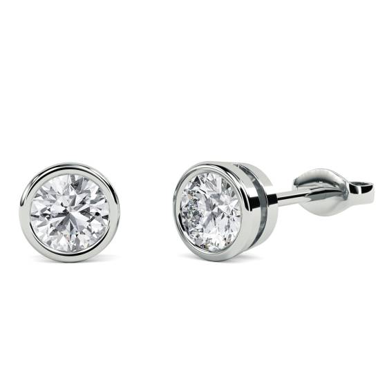 Moderne Ohrringe mit runden Diamanten