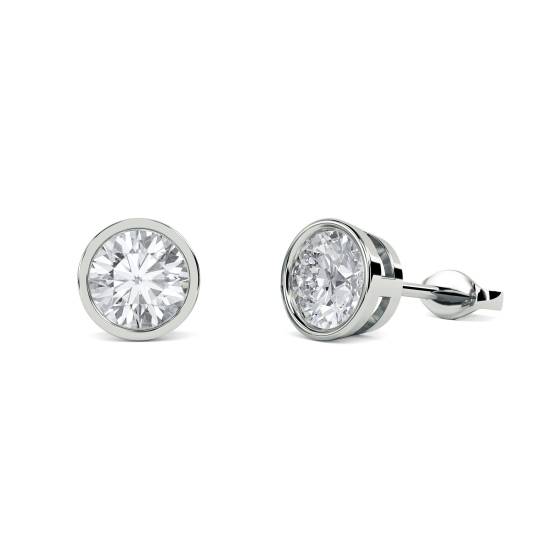 Moderne Ohrringe mit runden Diamanten