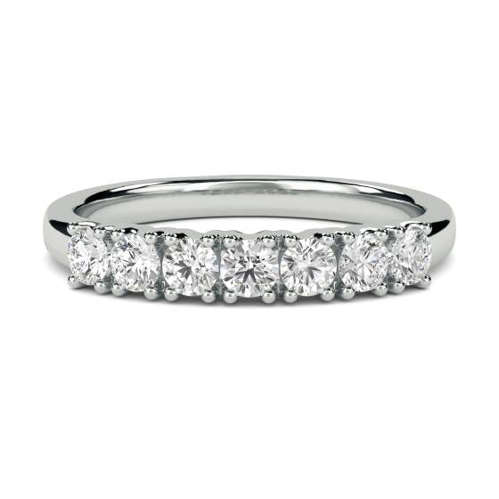 7 Stone Round Diamond Half Eternity Ring