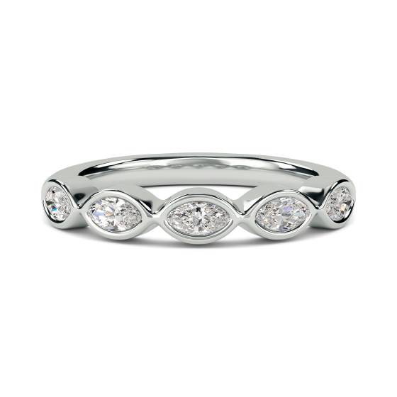 DHHET227 Halb-Ewigkeitsring mit 5 Marquise-Diamanten in Zargenfassung