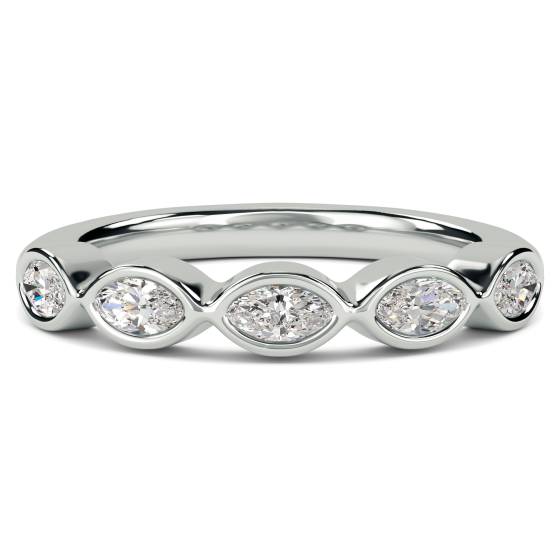 DHHET227 Halb-Ewigkeitsring mit 5 Marquise-Diamanten in Zargenfassung