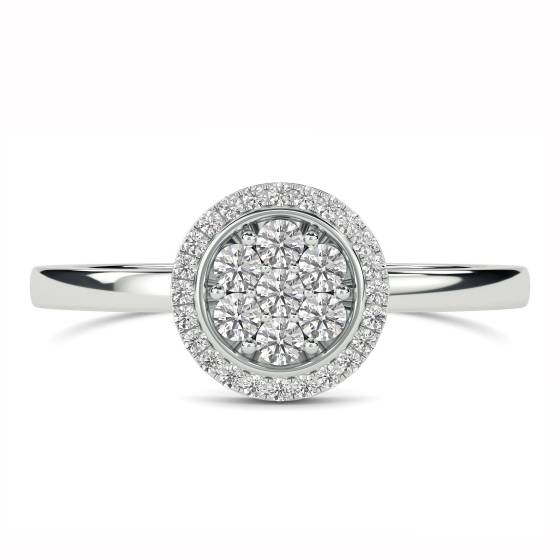 Eleganter runder Diamantclusterring mit 0,48 ct VS/E-F