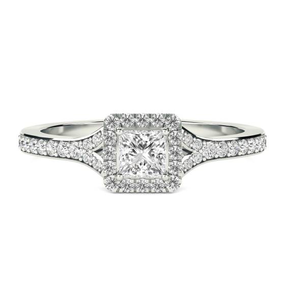 Petite Princess Diamant-Halo-Ring