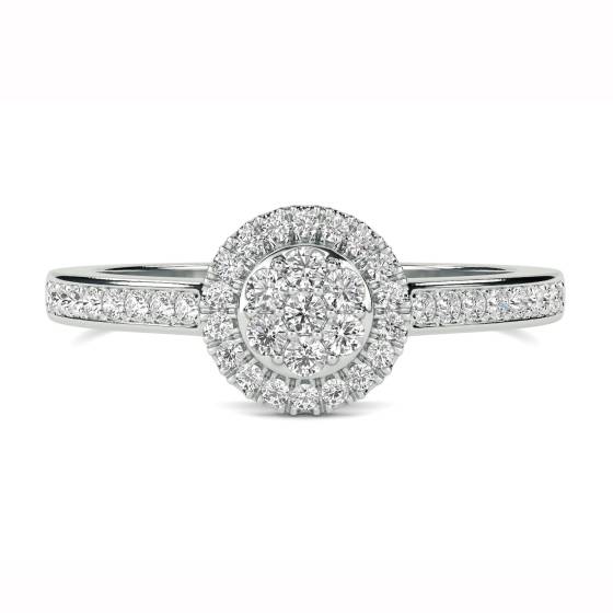 0,52 ct VS/E-F Runder Naturdiamant-Clusterring