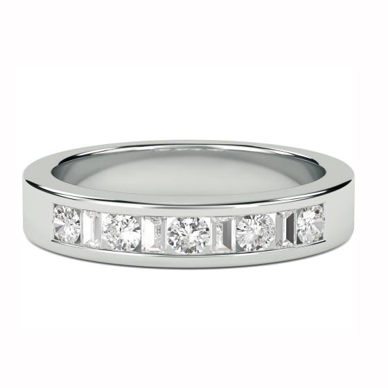 3,5 mm runder/Baguette-Diamant-Ewigkeitsring