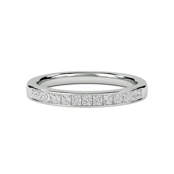 Halb-Ewigkeitsring mit Prinzessschliff, 0,25 ct, VS/F-G.